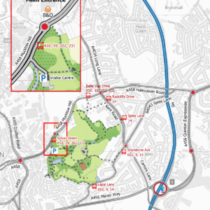 Access by foot, bus and car